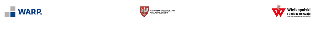 Belka z logotypami WARP,WFR oraz Samorządu Województwa WIelkopolskiego