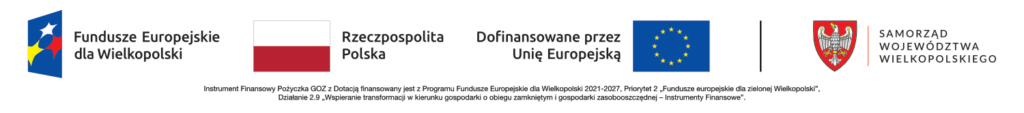Logotypy: Fundusze Europejskie dla Wielkopolski, Rzeczpospolita Polska, Dofinansowane przez Unię Europejską i Samorząd Województwa Wielkopolskiego.